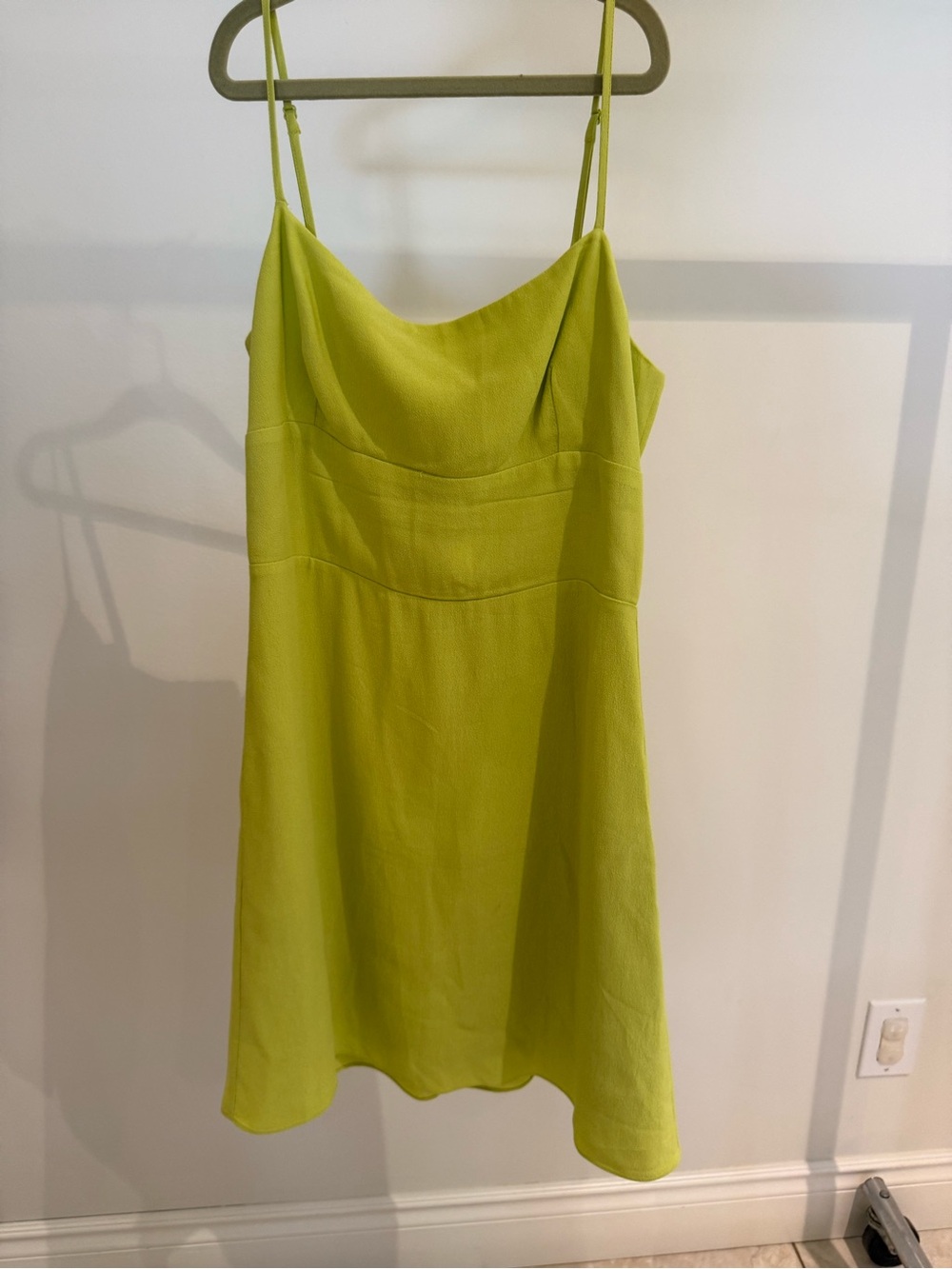 Aritzia Lime Green Spaghetti Strap Mini Dress